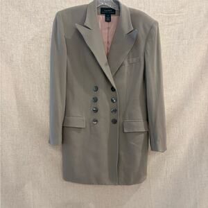 VTG Ralph Lauren Taupe grey longline classic Blazer US 8